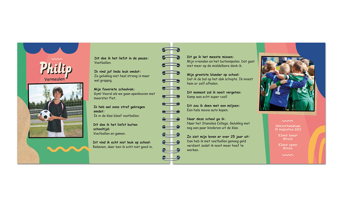 een voorbeeld van een vriendenboekje voor het afscheid van groep 8