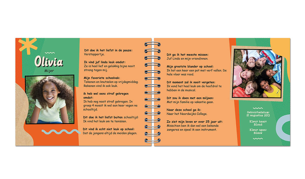 een boekje met vragen, tekst en foto's voor kinderen uit groep 8